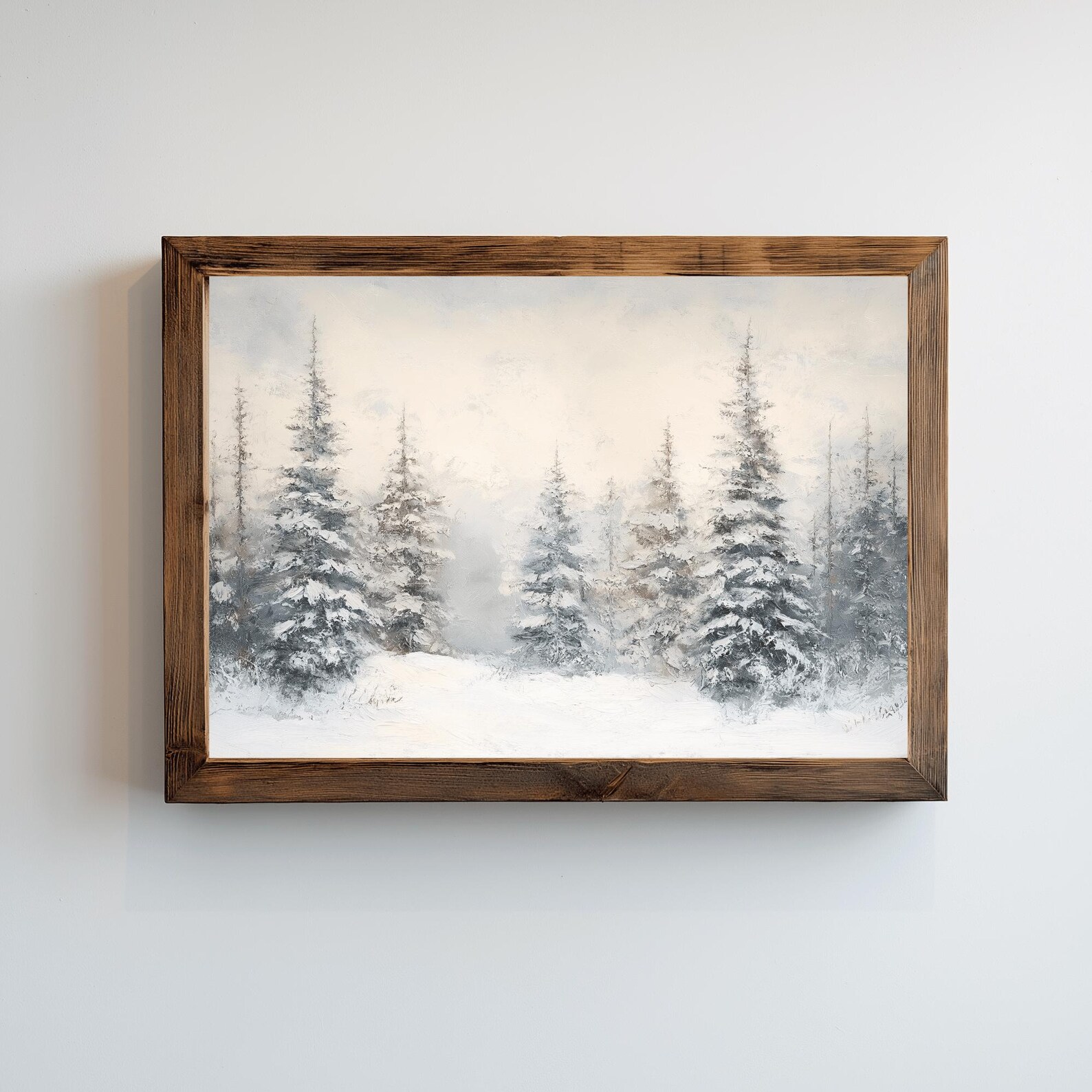 Winter Forest Digital Wall Art Print Snowy Landscape Printable Holiday ...