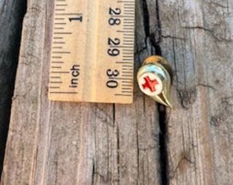 Vintage Red Cross Blood Drop Donor Pin