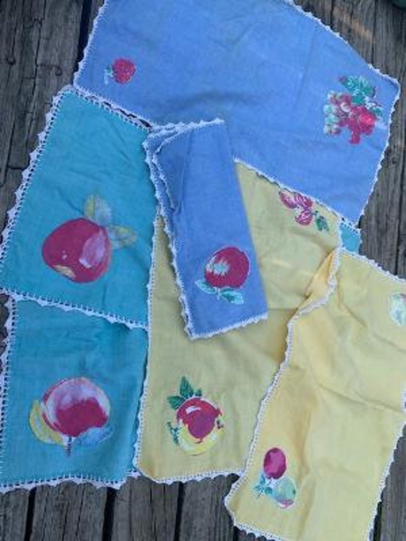 Set 6 Hand Made Cloth Napkins Etsy UK