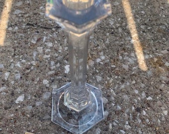Vintage 10" Glass Candlestick Holder
