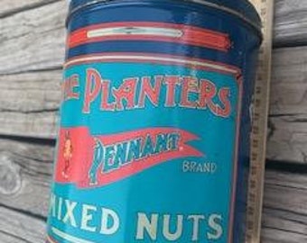 1989 Planters Pennant Brand Mixed Nuts Tin