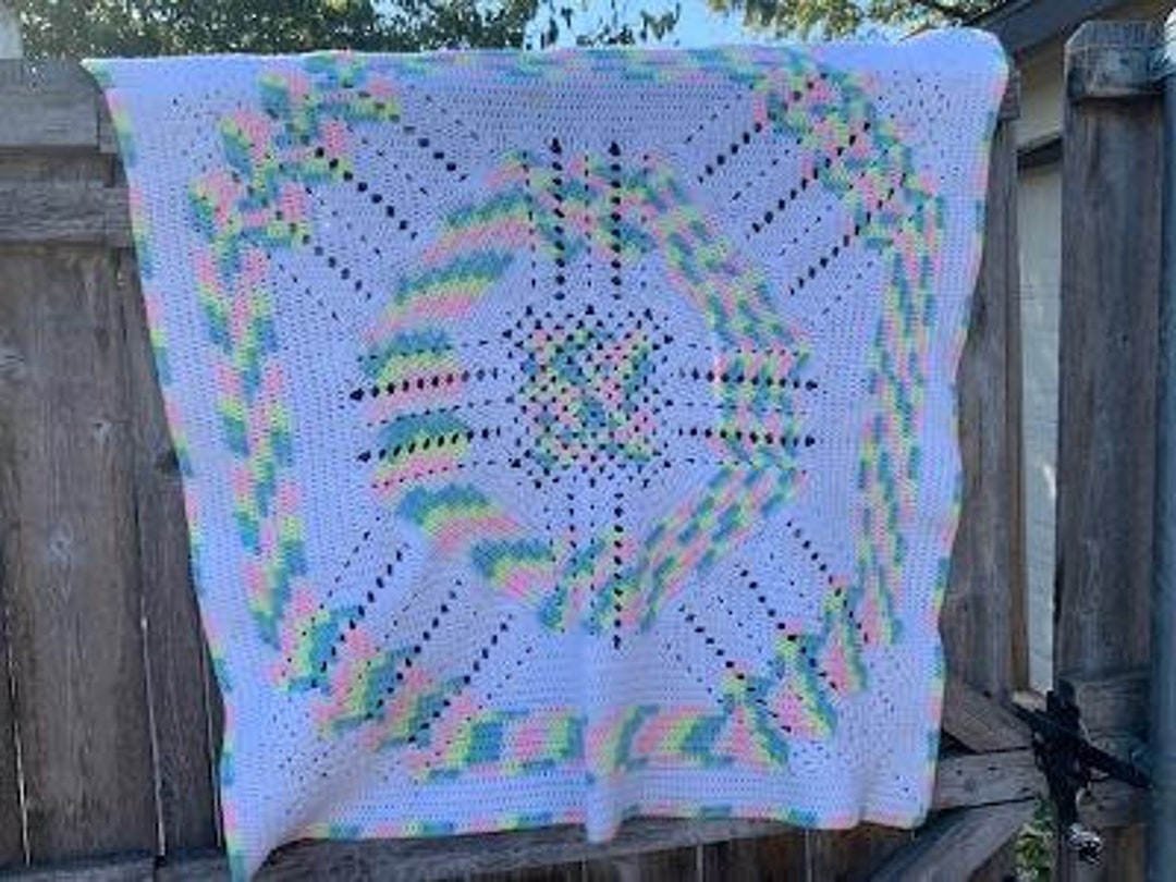 Vintage Crochet Baby Blanket Etsy