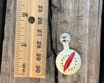 1940s WWII Community Chest Red Feather Pin Button