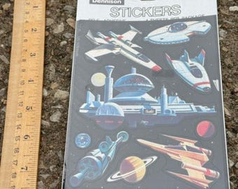 1979 Dennison space-themed stickers 4 sheets sealed in original package