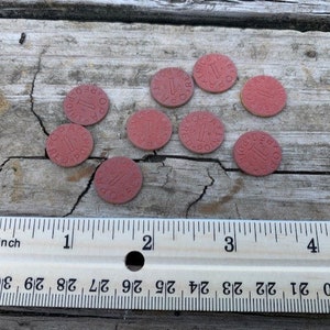 Lot of 10 1940s Red Ration Tokens WW2