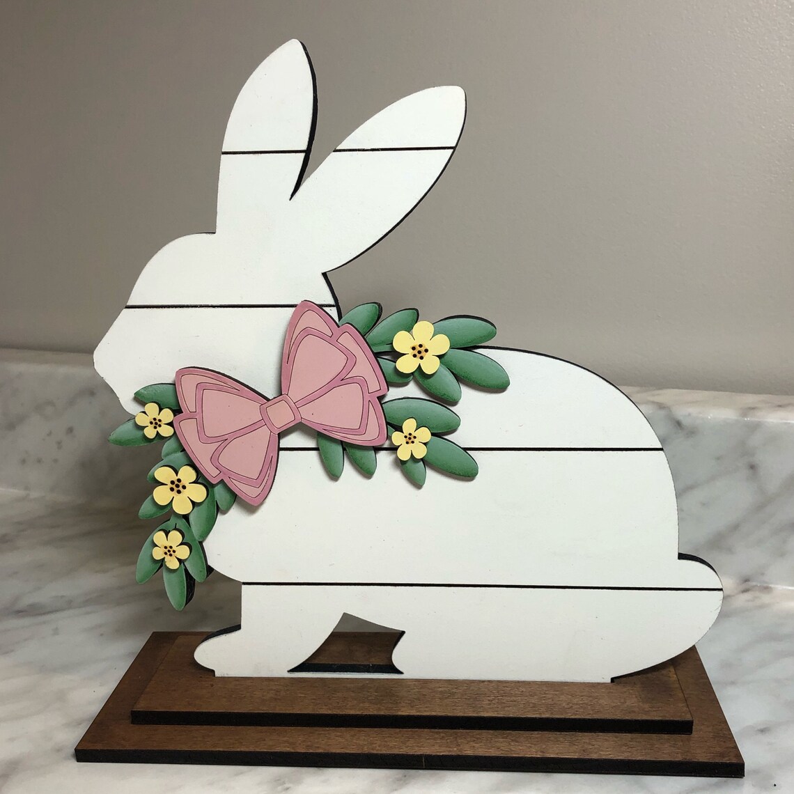 2 Rabbits Bunny Shelf Sitter Rustic Bunnies Farmhouse Etsy