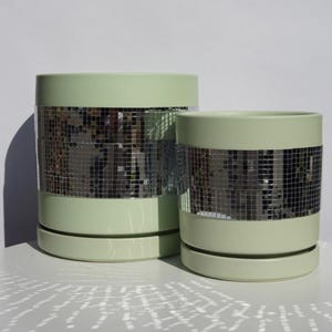 Matcha Disco || Ceramic Plant Pot with Drainage