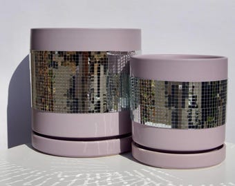 Lavender Disco || Ceramic Plant Pot with Drainage