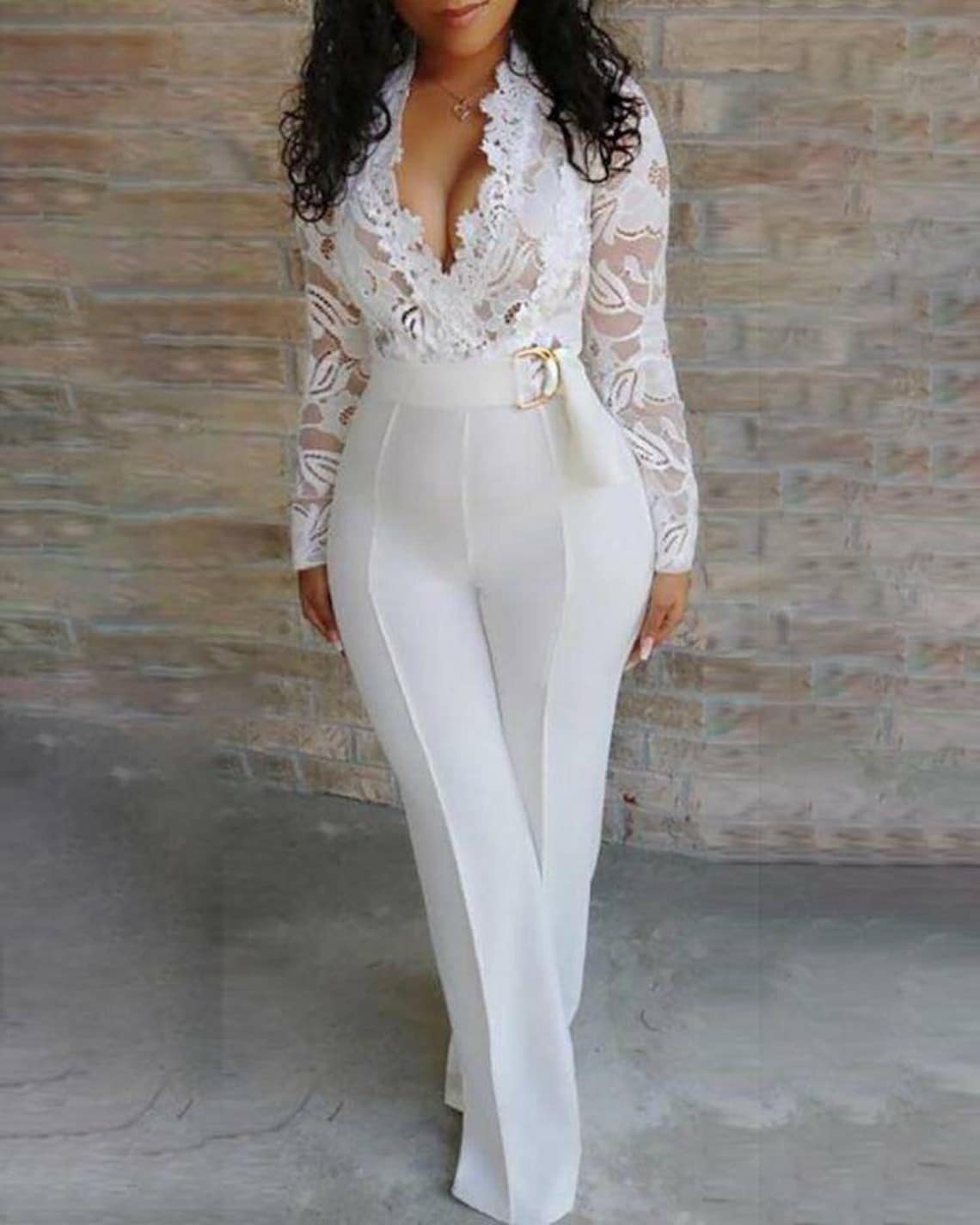 Elegant wedding jumpsuit/lace wedding jumpsuit/prom Etsy
