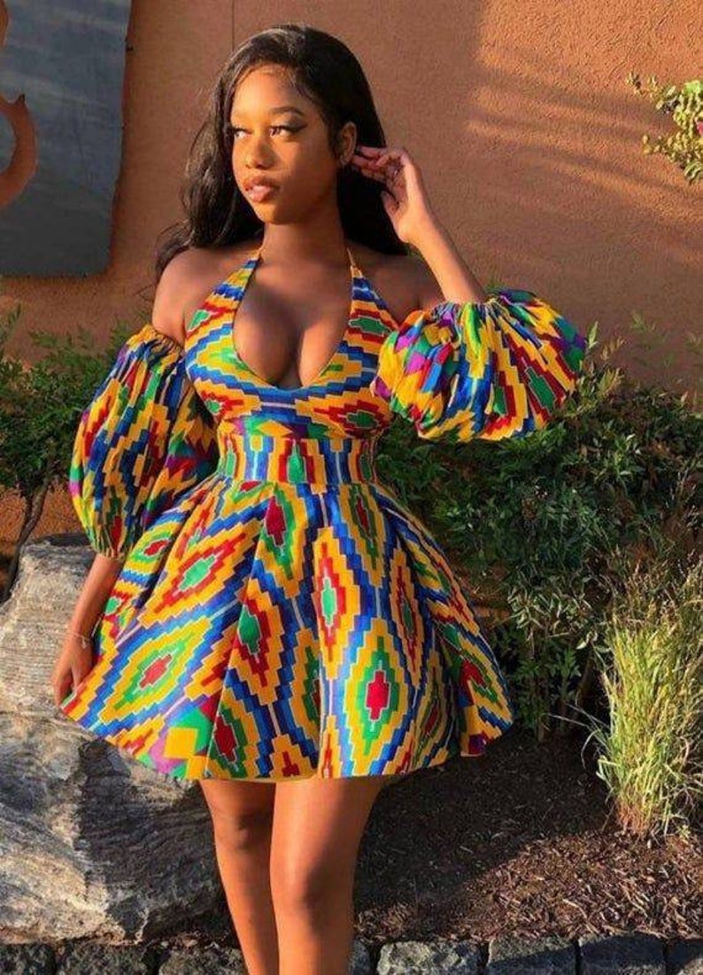 African midi dressAfrican short dressAfrican dressAnkara summer dress