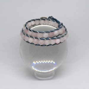 Matte Rose Quartz Double Wrap Bracelet