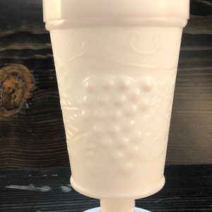 Vintage Anchor Hocking Grape and Leaf Milk Glass Goblet