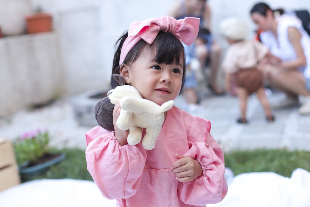 Baby Girl Fluffy Linen Dress Cute Headband Baby Gift 1st Birthday Baby Party Baby Outfit Etsy