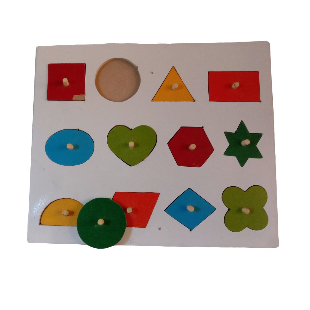Wooden Shapes and Colours Peg Puzzle Etsy