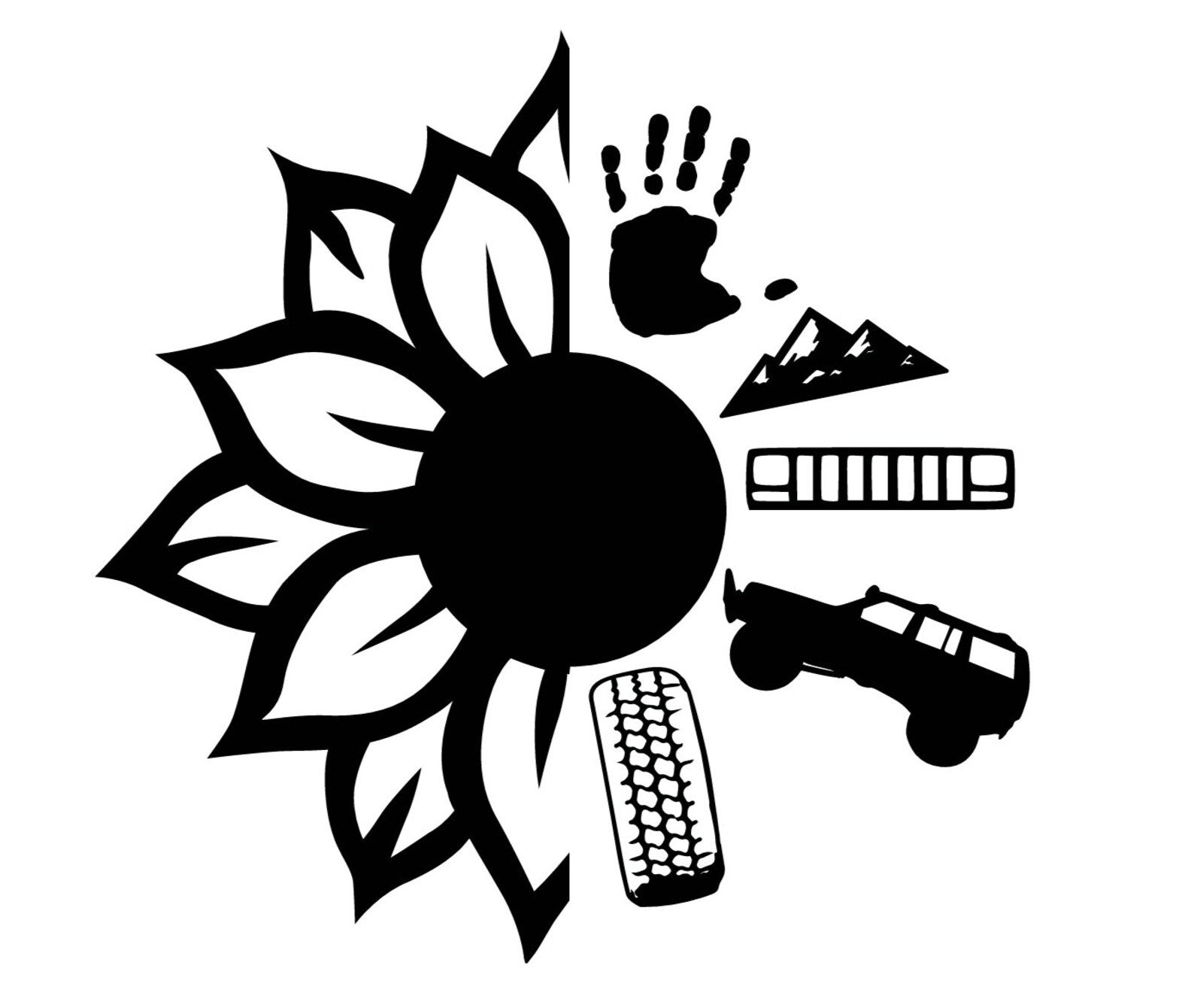 Jeep XJ Sunflower Decal SVG Etsy