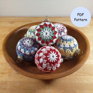 Crochet Pattern: Granny Christmas Bauble Ornament Ball image 1