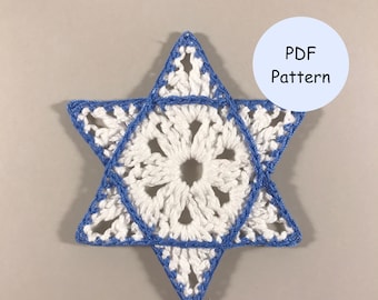 Crochet Pattern: Star of David Ornament