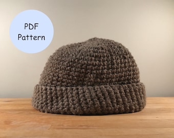 Crochet Pattern: Beanie Fisherman&#39;s Skullcap