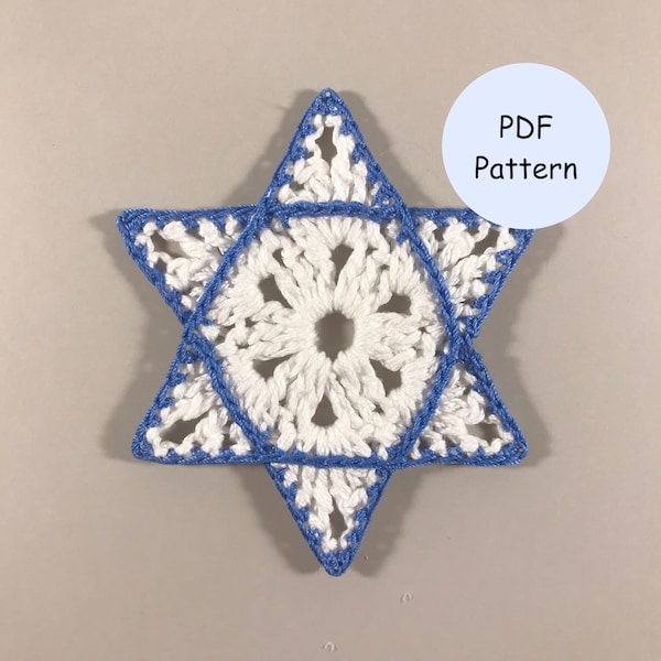 Crochet Pattern: Star of David Ornament