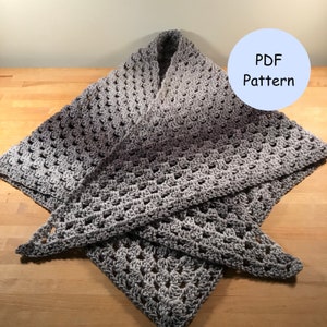 Crochet Pattern: Easy Boho Granny Shawl Scarf