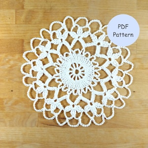 Round Lace Doily Crochet Pattern PDF – Starfish Motif Crochet Doily – Elegant Coastal Lace Table Decor – Beach Theme Home Pattern