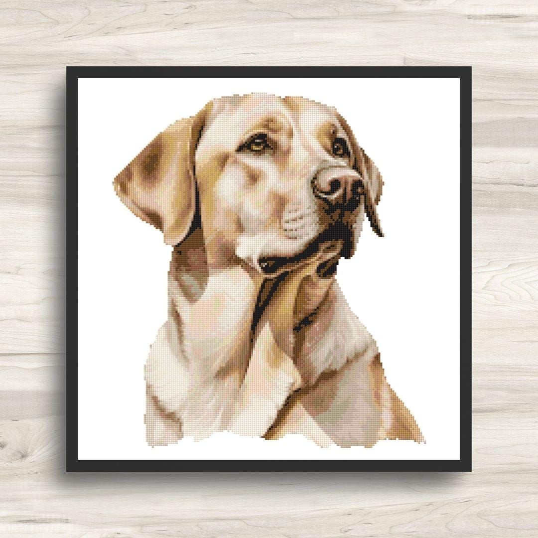 Yellow Lab Cross Stitch Pattern - Labrador Retriever Dog 3 - PDF ...