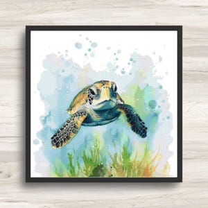 Cross Stitch Pattern: Sea Turtle Motif 3 - PDF Instant Download