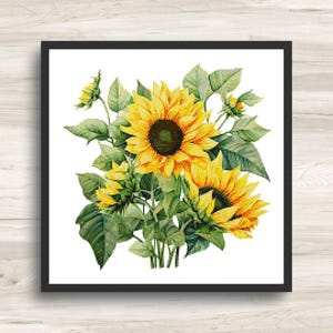 Cross Stitch Pattern: Sunflower Motif 3 - PDF Instant Download