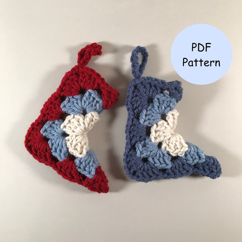 Crochet Pattern: Granny Stocking Boot Ornament image 1