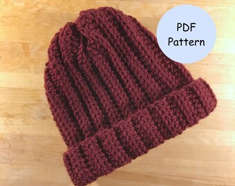 Patron au crochet : bonnet côtelé