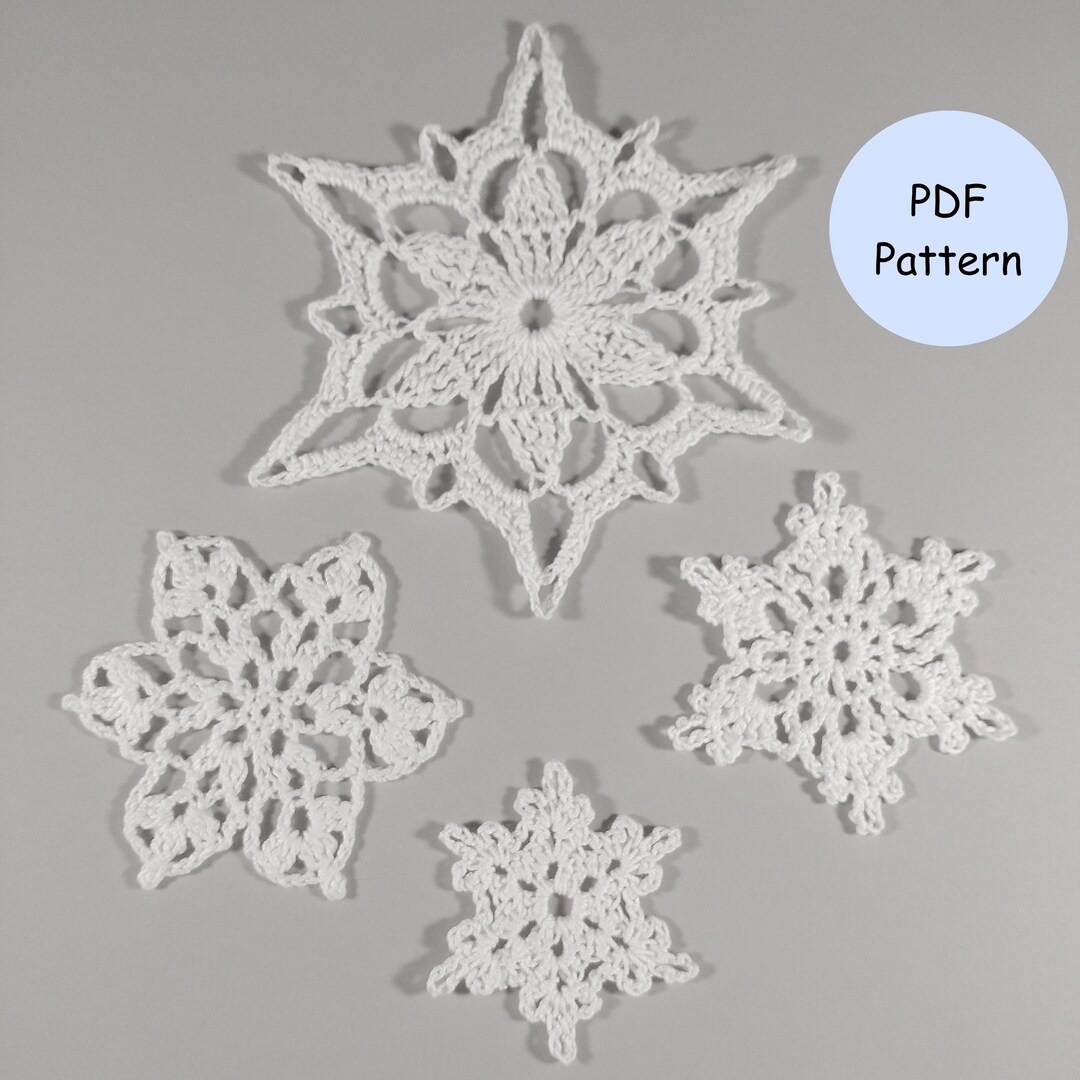 Crochet Pattern: Snowflake Ornament Bundle Etsy