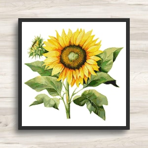 Cross Stitch Pattern: Sunflower Motif 4 - PDF Instant Download