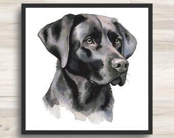 黒のラブラドールのクロスステッチ、ブラックフライデーセール