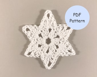 Crochet Pattern: Six Pointed Star Ornament