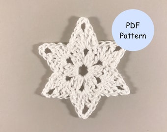 Crochet Pattern: Six Pointed Star Ornament