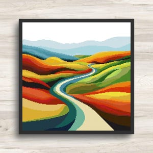 Landschafts-Kreuzstichmuster – Abstrakte Kunst 6 – PDF-Download (Pattern Keeper-kompatibel)
