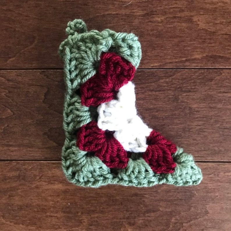 Crochet Pattern: Granny Stocking Boot Ornament image 2