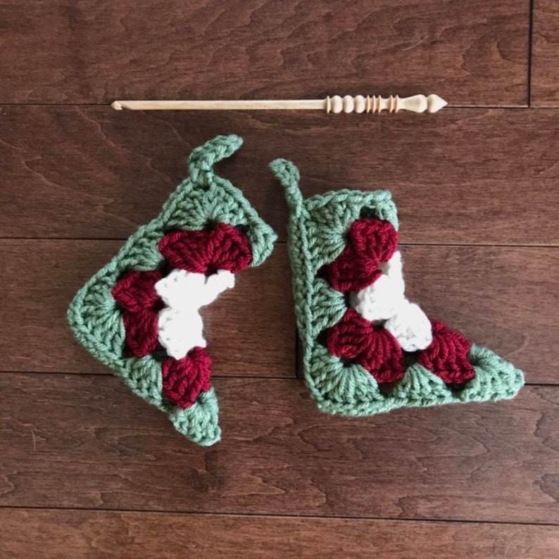 Crochet Pattern: Granny Stocking Boot Ornament image 3