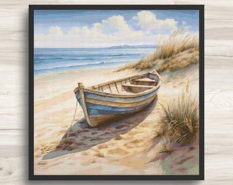 Strand Kreuzstich Muster - Sonnig & Abgeschieden Motiv 1 - PDF Download - Pattern keeper