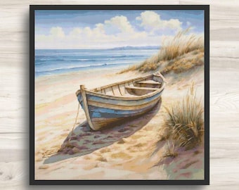 Schema punto croce spiaggia - Motivo soleggiato e appartato 1 - Download PDF