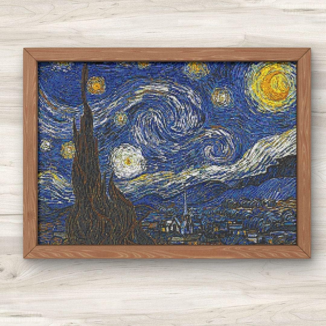 クロスステッチパターン：星月夜 ゴッホの有名な絵画 PDF 即時