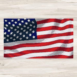 Cross Stitch Pattern: American Flag US USA Patriotic - PDF Instant Download