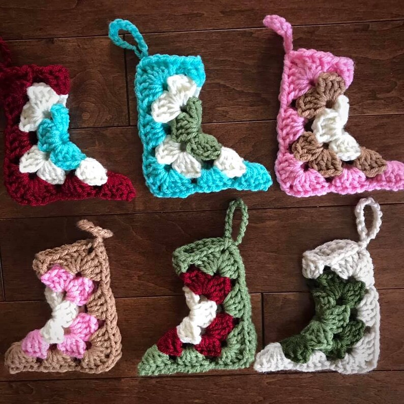 Crochet Pattern: Granny Stocking Boot Ornament image 4