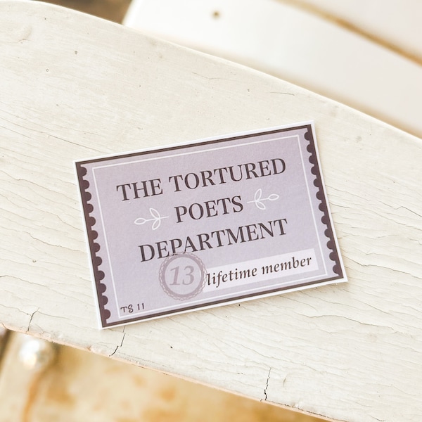 Tortured Poets Department Membership Card Sticker