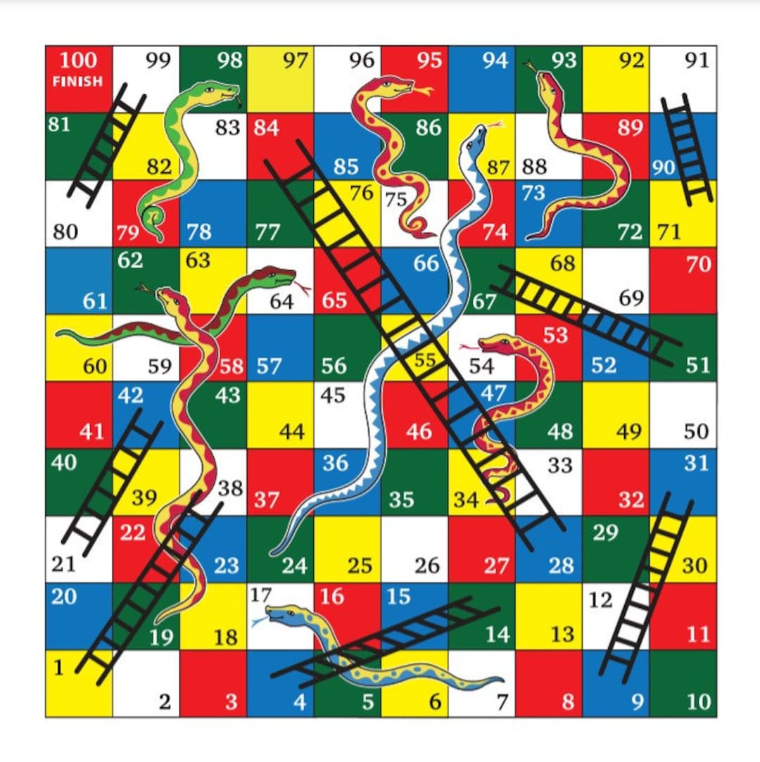 Snakes and Ladders Print Download - Etsy Finland