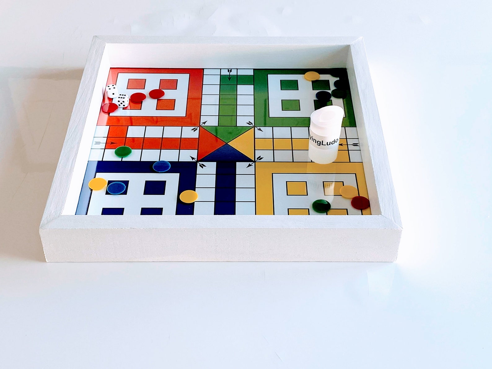 Ludo board Game 13x13 inch with GLASS TOP. | Etsy