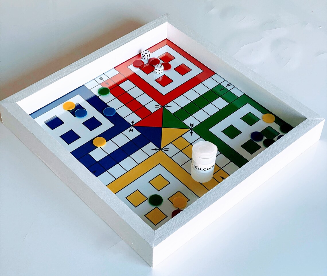 Ludo board Game 13x13 inch with GLASS TOP. | Etsy