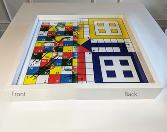 Gioco da tavolo Ludo con piano in vetro: divertimento in famiglia da 19 x 19 pollici