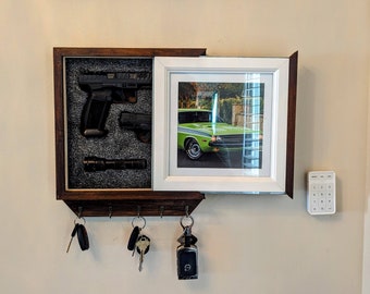 Key Holder For Wall, Wooden Entryway hidden storage, Photo Frame And Key Holder, Key Hook For Wall