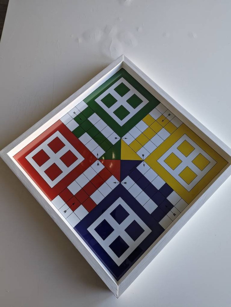 Ludo game board Glass Ludo Pachisi Dayakattam ludi Parcheesi Mensch ärgere dich nicht Fia med knuff Chińczyk Fei Xing Qi Barjis/Barjees image 3